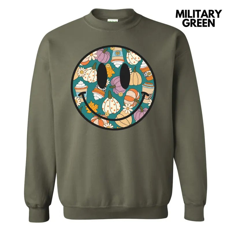 Cafe Pumpkin Happy Face Sweatshirt 'NLB' T-Shirts, Hoodie | HypeCrazeTee.com