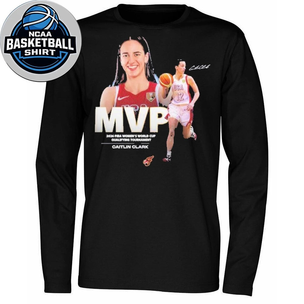 Caitlin Clark MVP 2026 FIBA Women’s World Cup Qualifying Tournament Signature And Logo T-Shirt