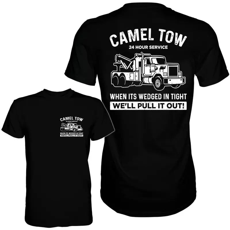 Camel Towing V2 Shirt - Adult Humor Tee for Men, 100% Cotton - Crewneck Hoodie, Sweatshirt | HypeCrazeTee.com