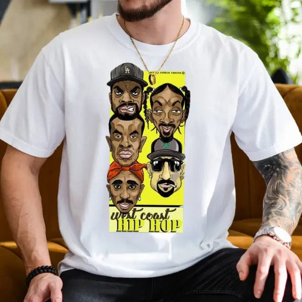 Camiseta Hip Hop, West Coast Hip Hop Shirt, Old School Rap Tank Top, West Coast Rappers, Unisex Short Sleeve Tee Hoodie,...
