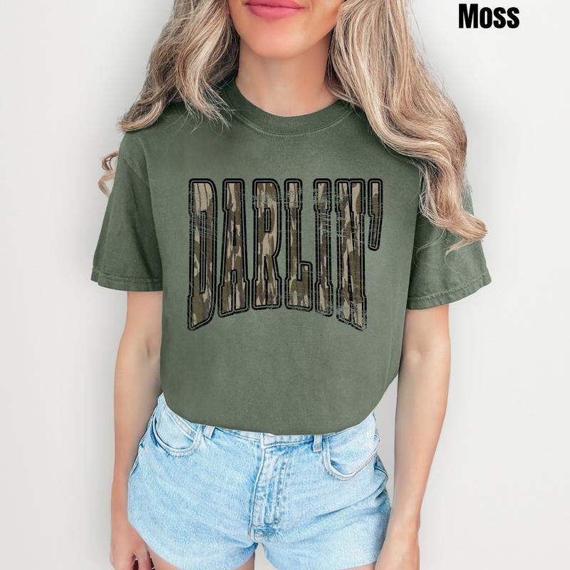 Camo Darlin Distressed Comfort Colors T-Shirt 'NLB' Hoodie, Sweatshirt | HypeCrazeTee.com