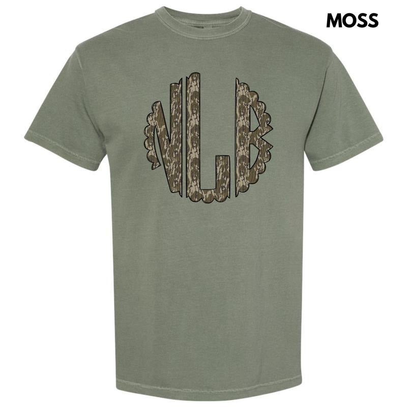 Camo Print Monogram Comfort Colors 'NLB' T-Shirts, Hoodie, Sweatshirt