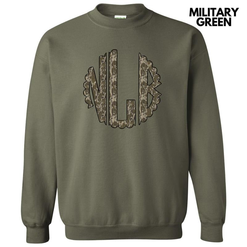 Camo Print Monogram Sweatshirt 'NLB' T-Shirts, Hoodie | HypeCrazeTee.com