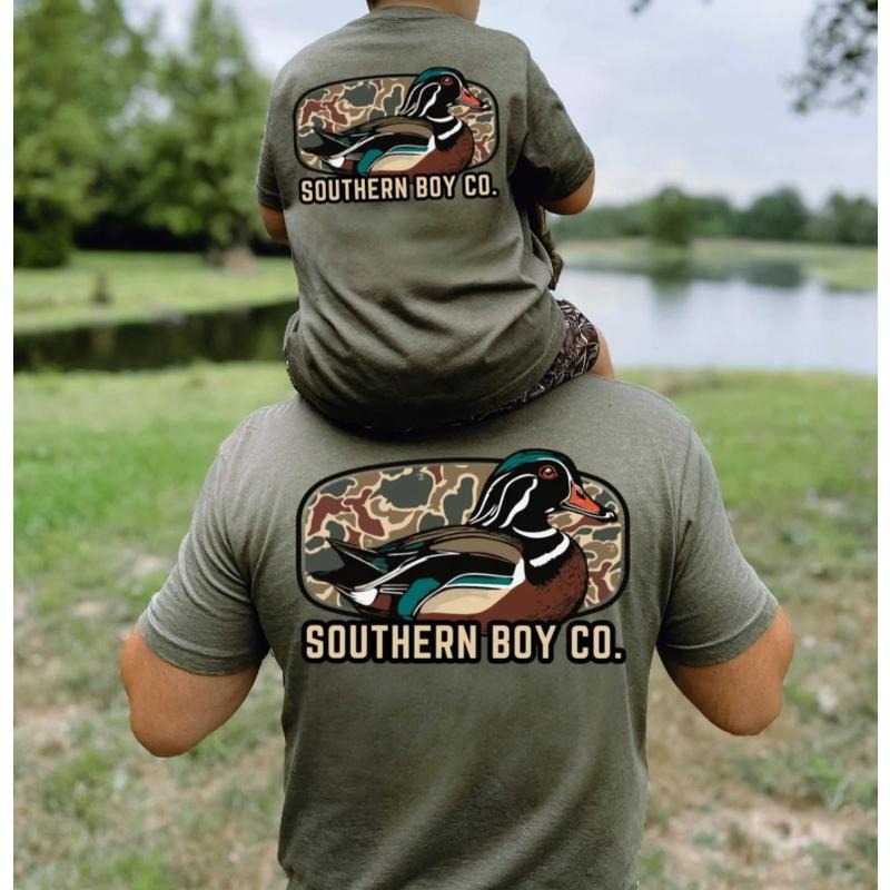Camo Wood Duck Tee, Adult and Youth Hunting Shirt, Perfect for Waterfowl Enthusiasts Hoodie, Sweatshirt | HypeCrazeTee.com