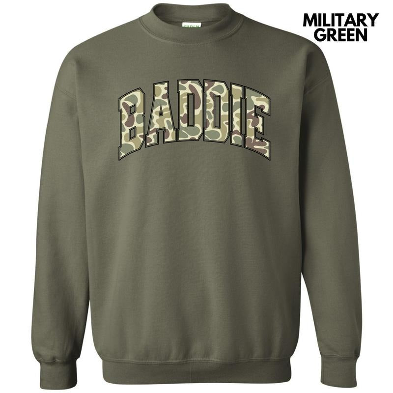 Camouflage Baddie Sweatshirt 'NLB' T-Shirts, Hoodie | HypeCrazeTee.com