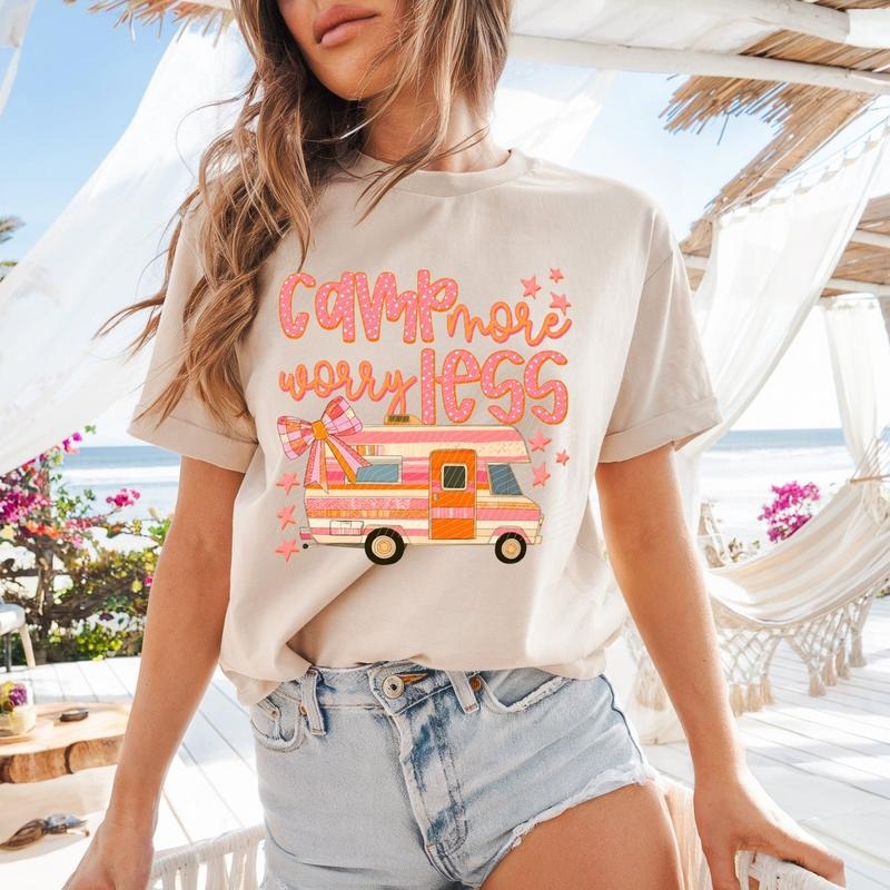 Camp More Worry Less DTF Transfers - THIS IS NOT A SHIRT Hoodie, Sweatshirt | HypeCrazeTee.com