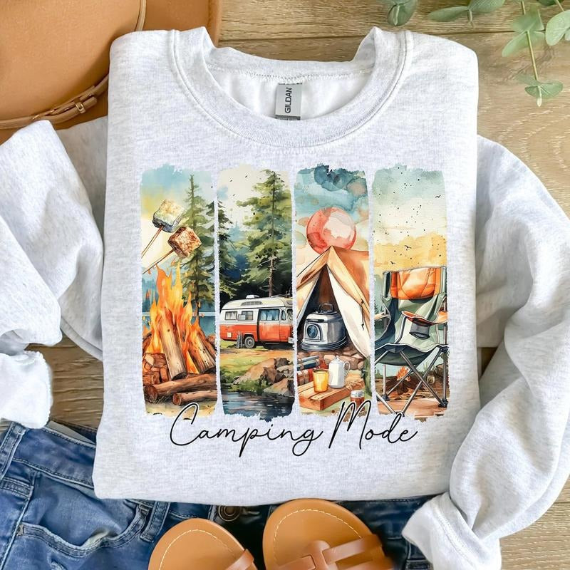 Camping Mode DTF Transfers - THIS IS NOT A SHIRT Hoodie, Sweatshirt | HypeCrazeTee.com