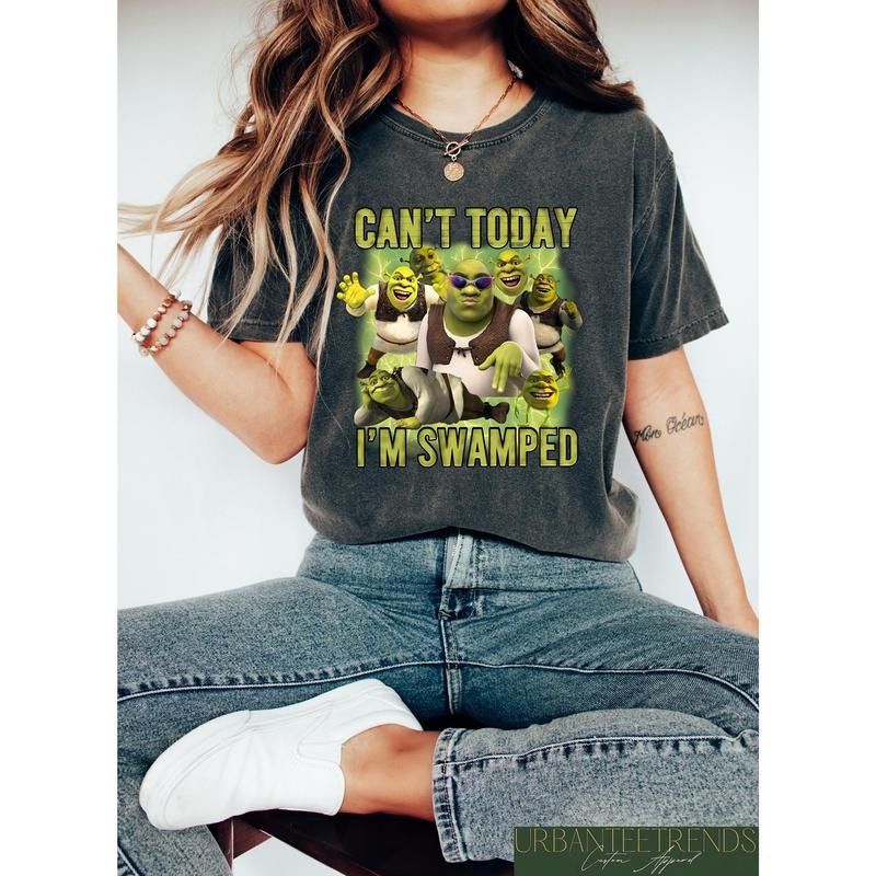 Can't Today Im Swamped Shirt, Shrek Funny Trending Shirt, Fiona and Shrek Tshirt, Funny Shrek Trending Tee, Shrek Face...