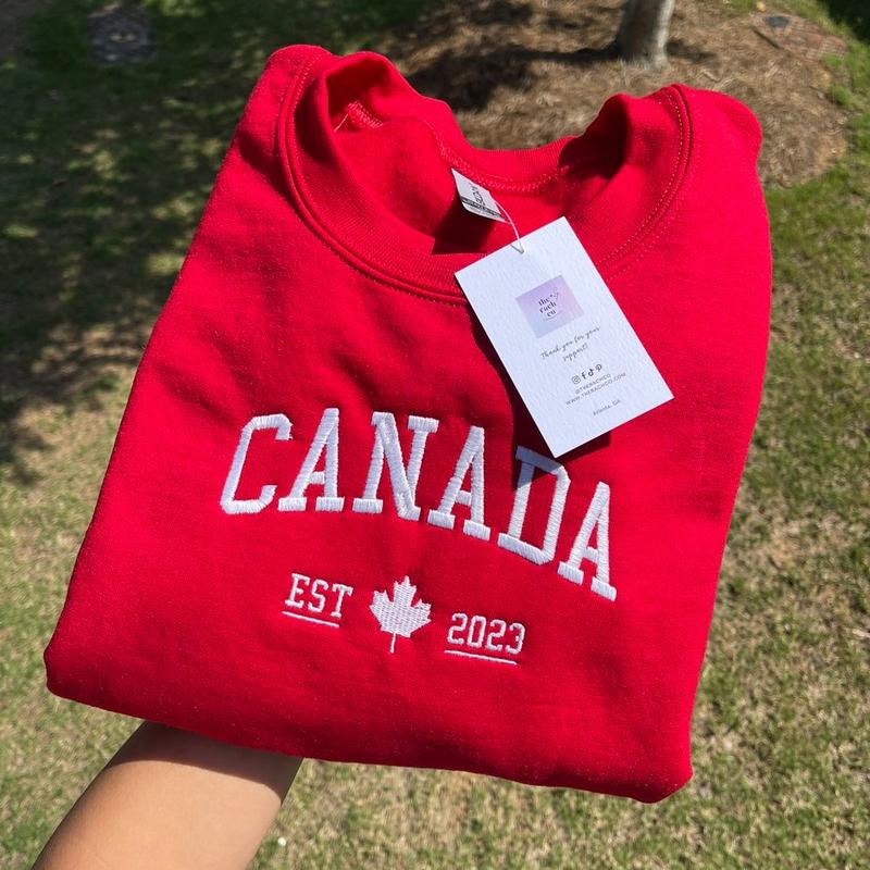 Canada Embroidered Sweatshirt T-Shirts, Hoodie | HypeCrazeTee.com