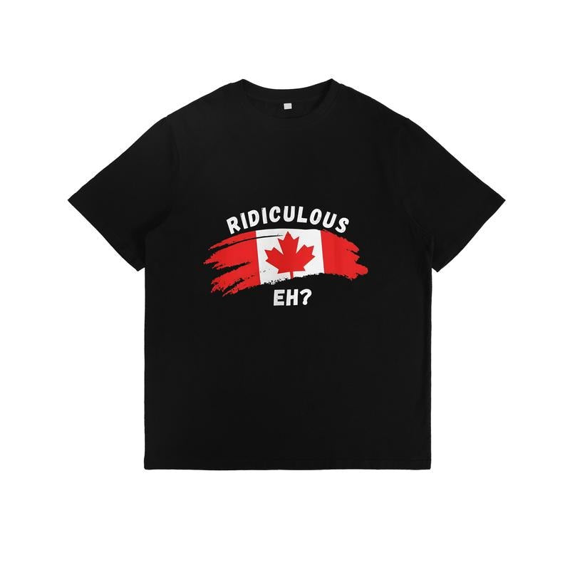 Canadian Flag Inspired T - Shirt with "Ridiculous Eh?" Slogan Hoodie, Sweatshirt | HypeCrazeTee.com