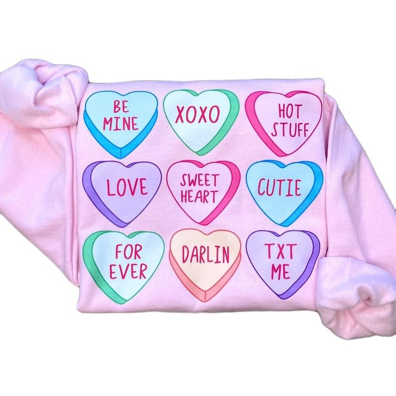 Candy Conversation Hearts Sweatshirt T-Shirts, Hoodie | HypeCrazeTee.com