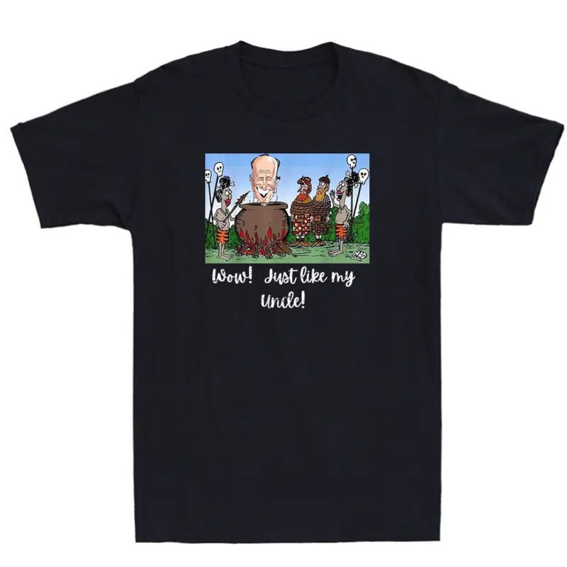 Cannibal Story About His Uncle Funny Cartoon Parody Humor Quote Men's T-Shirt Hoodie, Sweatshirt | HypeCrazeTee.com