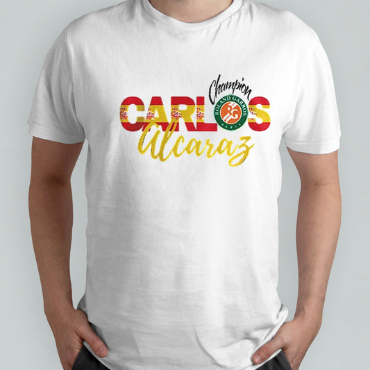 Carlos Alcaraz Champion Roland Garros 2024 The Championships Wimbledon shirt
