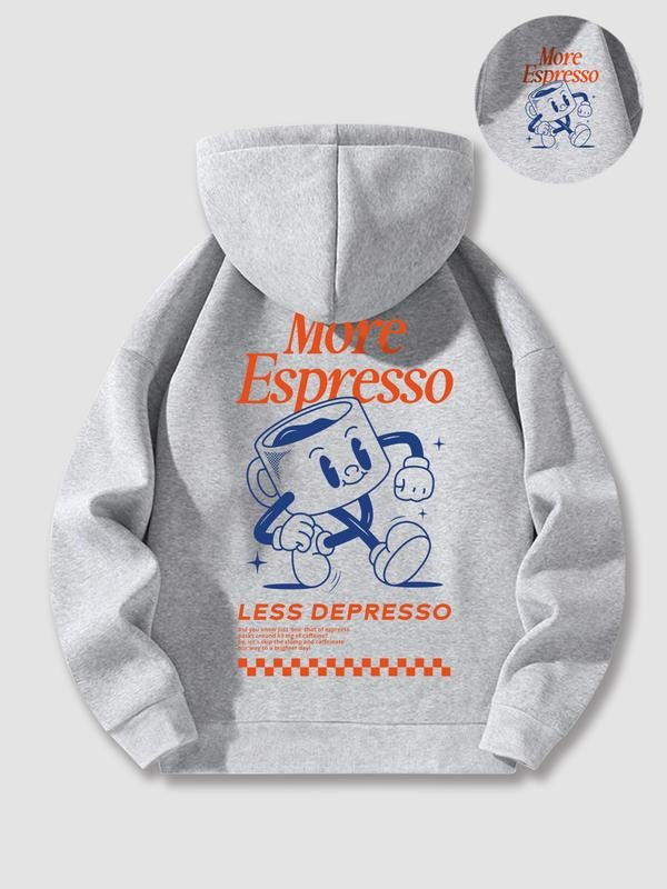 Cartoon Pattern Half-Zip Hooded Sweatshirt, Casual Loose-Fit Long Sleeve for Women, Ideal Fall & Winter Fashion,...
