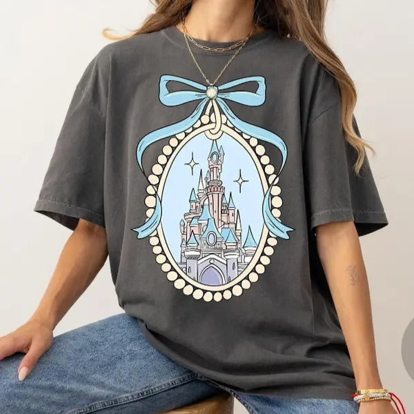 Castle With Blue Coquette Shirt, Princess Castle Sketch Shirt Magic Shirt Hoodie, Sweatshirt | HypeCrazeTee.com
