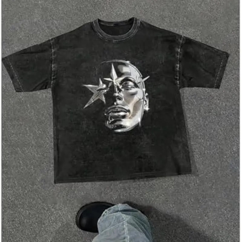 Casual Short Sleeve Graphic Tee Round Neck Drop Shoulder T Shirt Tops Hoodie, Sweatshirt | HypeCrazeTee.com