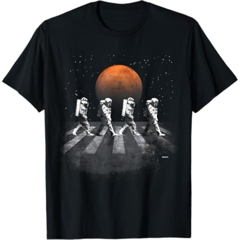 Casual T-shirt Astronauts in Walking in Space Occupy Mars T-Shirt T-Shirt Graphic Comfy Tees Man Top Streetwear Hoodie,...