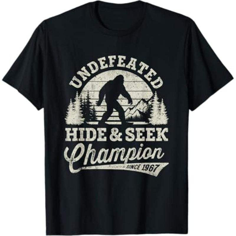 Casual T-shirt Bigfoot Undefeated Hide And Seek Champion Vintage T-Shirt Graphic Graphic Tees Hoodie, Sweatshirt