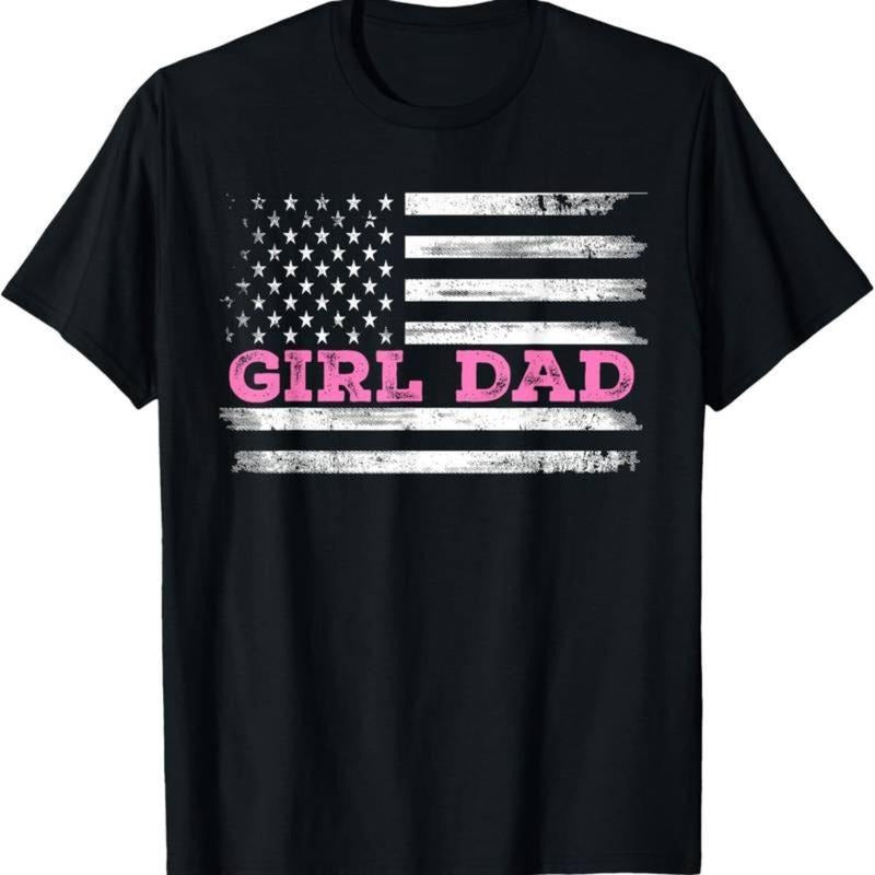 Casual T-shirt Girl Dad Father'S Day Dad Daughter, Dad of Girls Outnumbered T-Shirt Adult Men'S Loose And Comfortable...