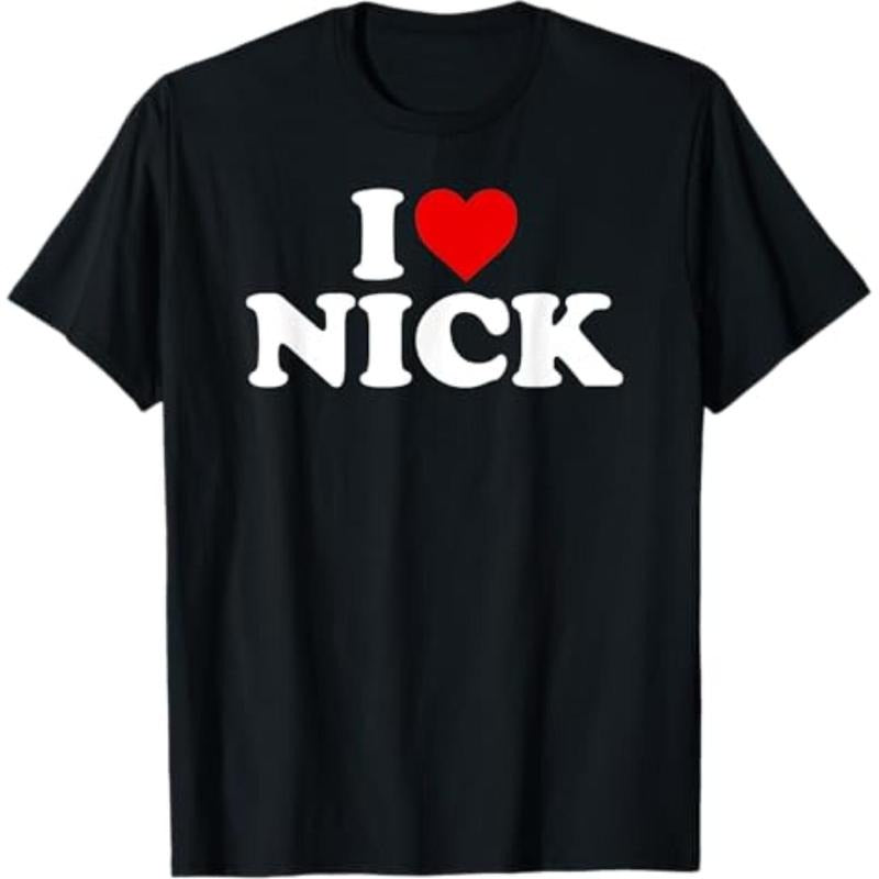 Casual T-shirt I Love Nick - Heart T-Shirt Graphic Graphic Tees Hoodie, Sweatshirt | HypeCrazeTee.com