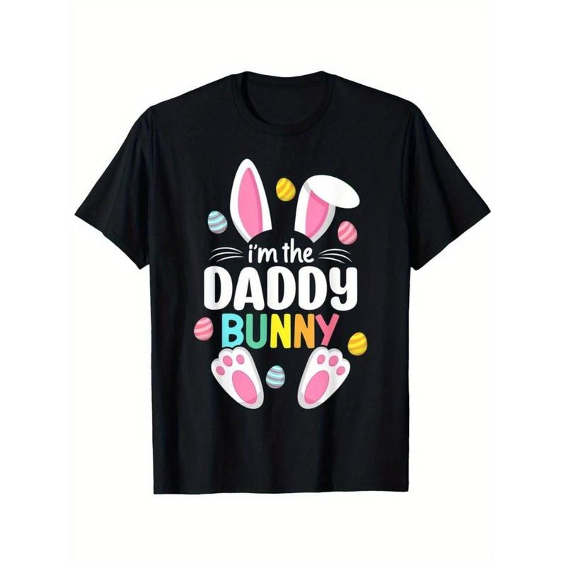 Casual T-shirt Mens Daddy Bunny Easter Family Matching Outfit Rabbit Egg Hunt T-Shirt Graphic Graphic Tees Hoodie, Sweatshirt