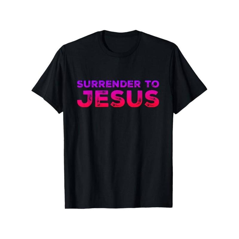Casual T-shirt Surrender to Jesus Men's Humorous Graphic Print T-Shirt