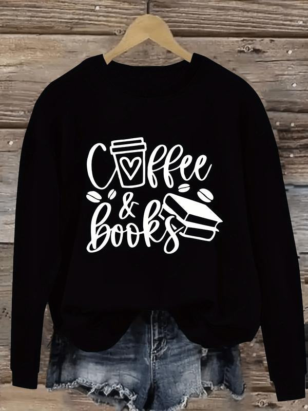 [Casual Winter Fall Sweatshirt Women] Letter Print Sweatshirt, Long Sleeve Crew Neck Casual Sweatshirt For Winter & Fall,...