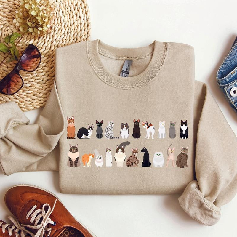 Cat Breeds Animal Lover Sweatshirt T-Shirts, Hoodie | HypeCrazeTee.com