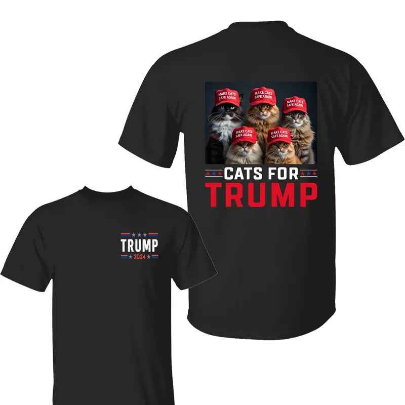 Cats For Trummp Shirt, Trum Make Cats Safe Again 2 Sided Shirt, Cats For Trummp Sweatshirt, Assassination Attempt Trummp...
