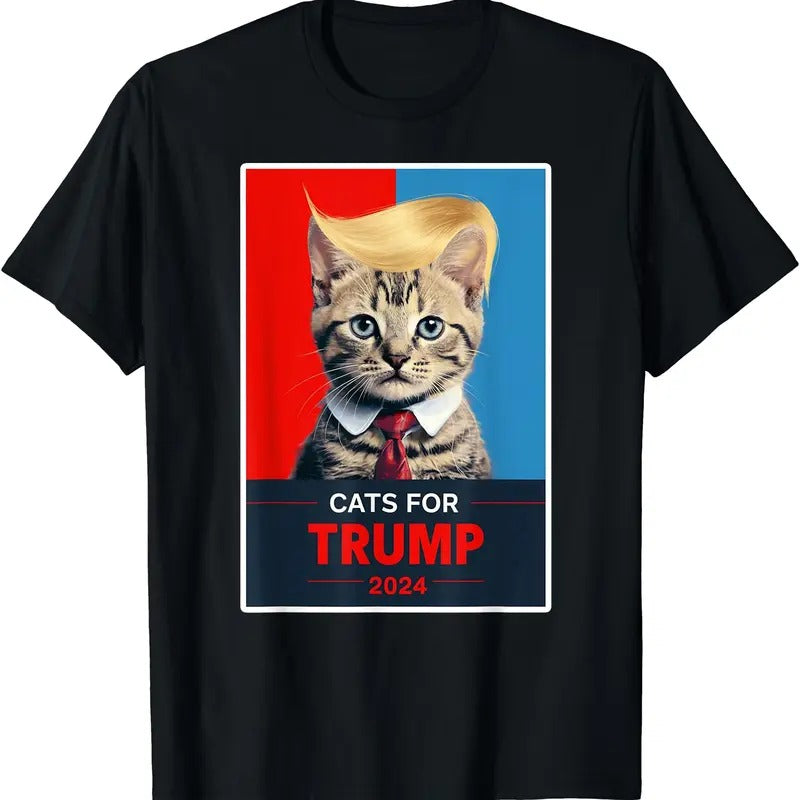Cats For Trump 2024 Shirt Election T-Shirt | Unisex Cotton Tee Gift | Full Size Hoodie, Sweatshirt | HypeCrazeTee.com