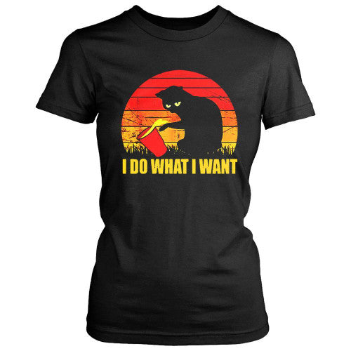 Cats Lovers I Do What I Want Vintage Funny Women's T-Shirt Tee