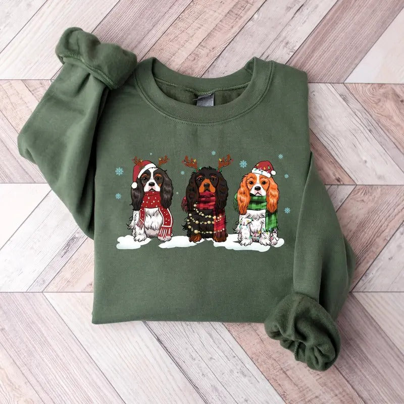 Cavalier King Charles Spaniel Christmas Sweatshirt, Christmas Dog Shirt, King Charles Spaniel Shirt, Dog Mom Sweater, Dog...