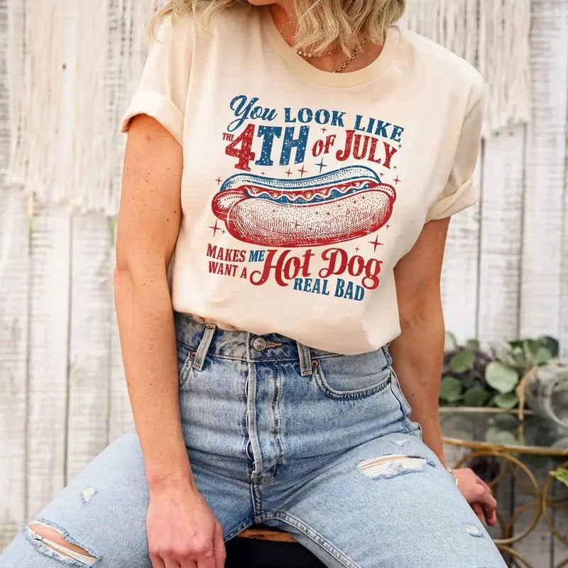 Celebrate Independence Day with a Hilarious Hot Dog Wiener T-Shirt! Perfect 4th of July Shirt for Hot Dog Lovers