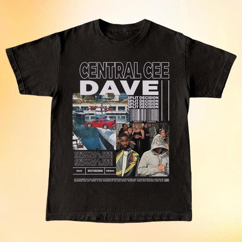 Central Cee Shirt, Central Cee x Dave Shirt, Central Cee Tee, Trapstar Shirt, Central Cee Santan Dave Merch, Split...