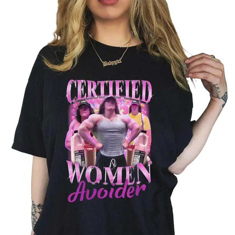 Certified Women Avoider Sam Sulek T Shirt, Funny Dumb Tee, Meme Shirt, Menswear Womenswear Streetwear, Graphic Movie...