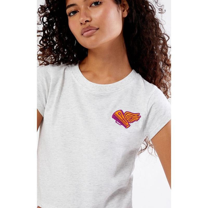 Champion Women's Heather Grey Classic Jersey Y2K T-Shirt Hoodie, Sweatshirt | HypeCrazeTee.com
