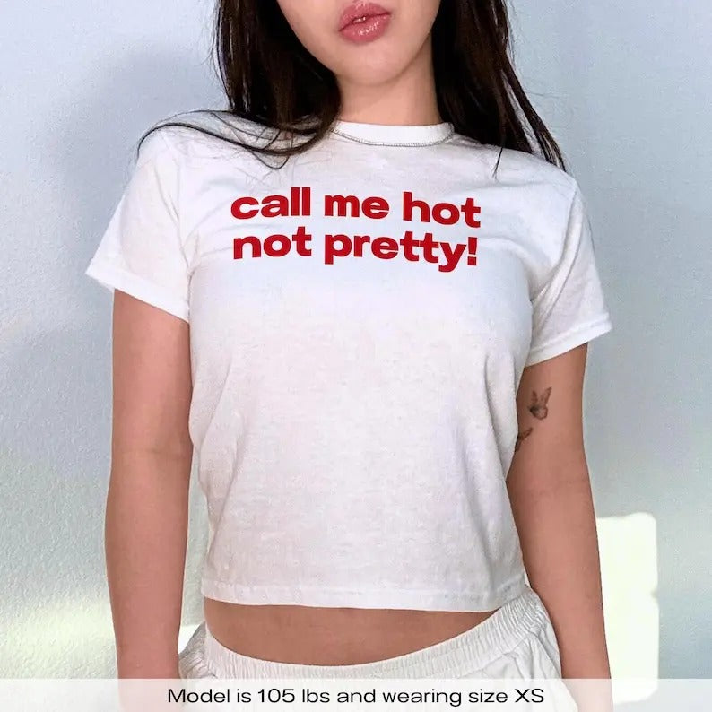 Chappell Roan Baby Tee Call Me Hot Not Pretty T-Shirt LGBTQ WLW Pride Baby Tee Y2k Shirt Trendy Funny Baby Tee Aesthetic...