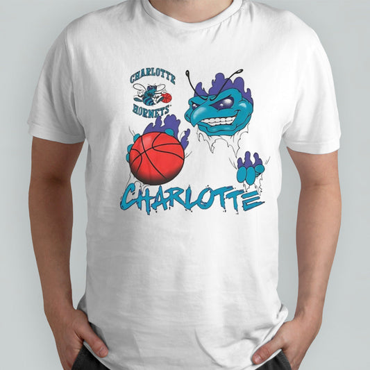 Charlotte Hornets 90s Vintage Basketball shirt