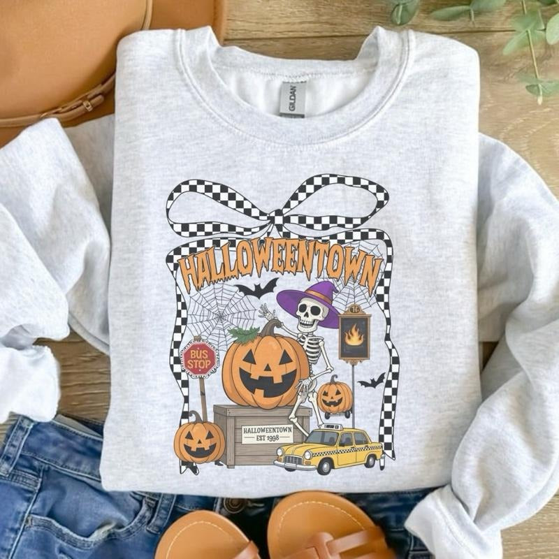 Checkered Halloween Town Ash Grey Halloween T-Shirts, Hoodie, Sweatshirt