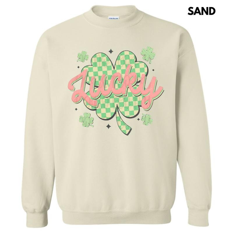 Checkered Lucky Shamrock Sweatshirt T-Shirts, Hoodie | HypeCrazeTee.com