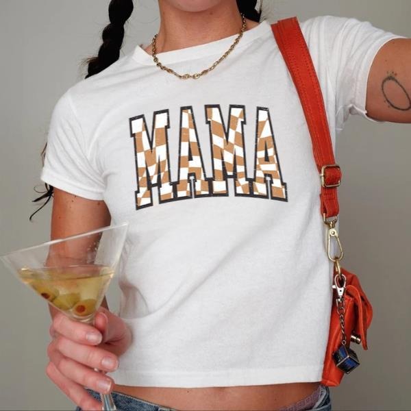 Checkered Mama Babytee Oversized Mama shirt, Mama tee Hoodie, Sweatshirt | HypeCrazeTee.com