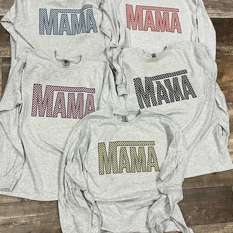 Checkered Mama Grey unisex fit Comfort Cotton Top Womenswear graphic tees cute shirts Hoodie, Sweatshirt | HypeCrazeTee.com