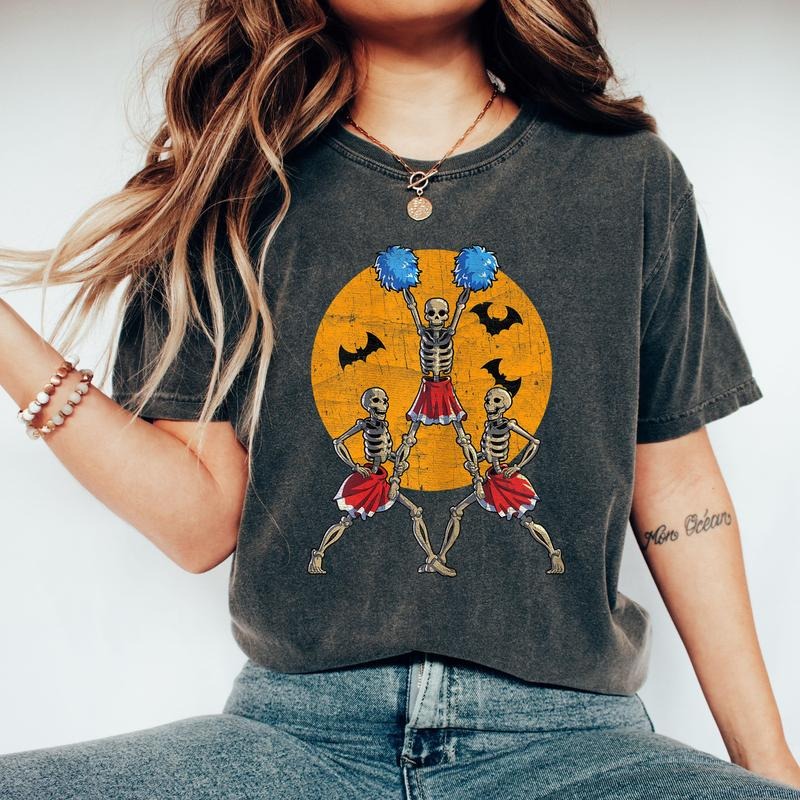 Cheerleader Skeletons, Dance, Retro, Aesthetic, Vintage, Comfort Colors Tshirt, Women's Crew Neck, Crewneck Hoodie,...