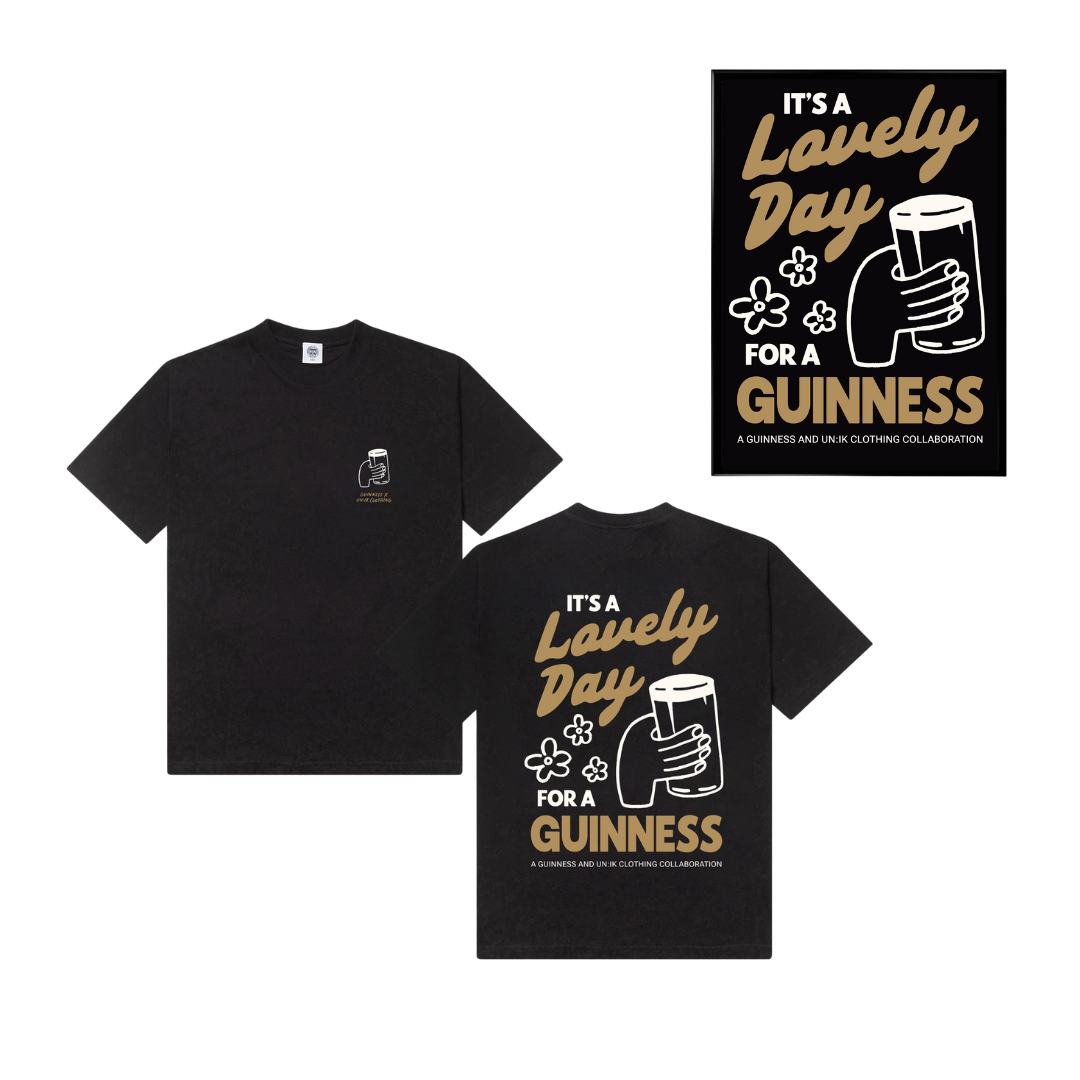 Guinness x UN:IK 'Cheers' Tee & Print Bundle - Black