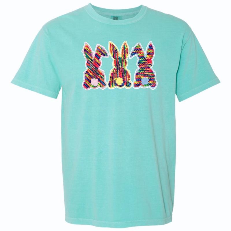 Chenille Bunnies Patch Comfort Colors T-Shirt Hoodie, Sweatshirt | HypeCrazeTee.com