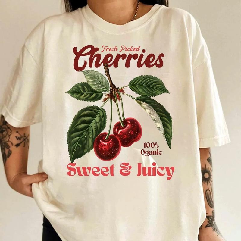 Cherries Commercial Graphic Shirt, Trendy Style Gift For Him, Her Hoodie, Sweatshirt | HypeCrazeTee.com