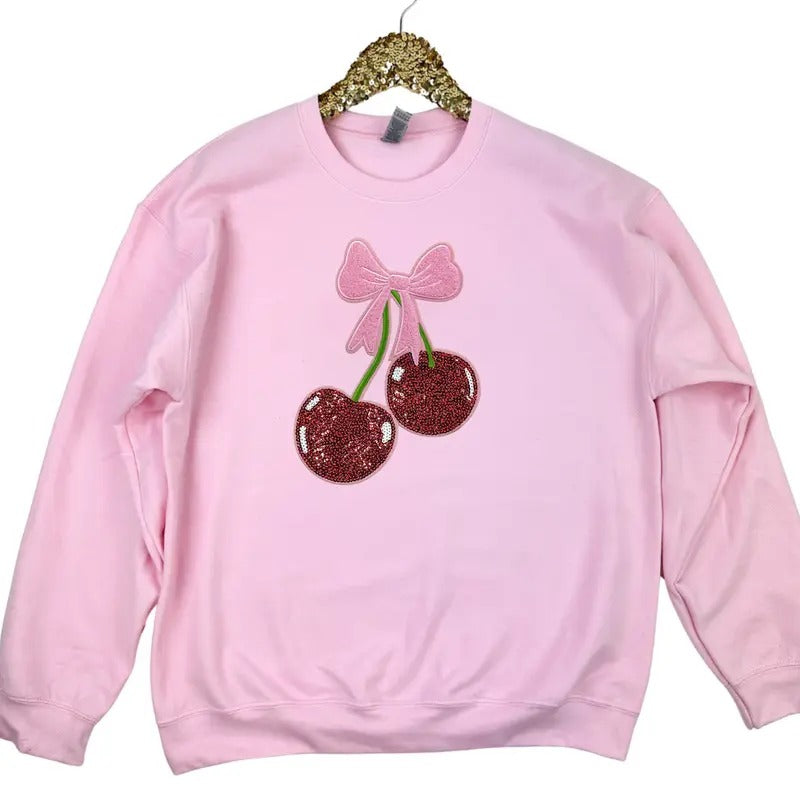 Cherry Coquette Patch Sweatshirt T-Shirts, Hoodie | HypeCrazeTee.com