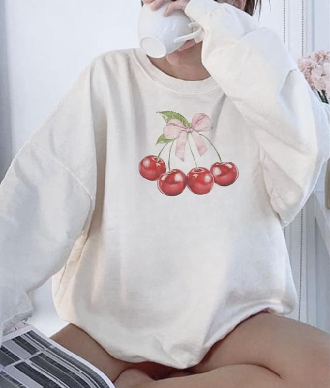 Cherry Sweatshirt Comfort Colors Sweatshirt Trendy Crewneck Sweatshirt Christmas Gift Cottagecore Sweatshirt Graphic...