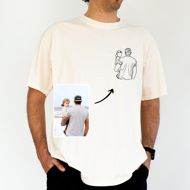 ChicCotton Personalized Dad & Child Photo Comfort Colors Custom Daddy Baby Husband T-Shirts, Hoodie, Sweatshirt
