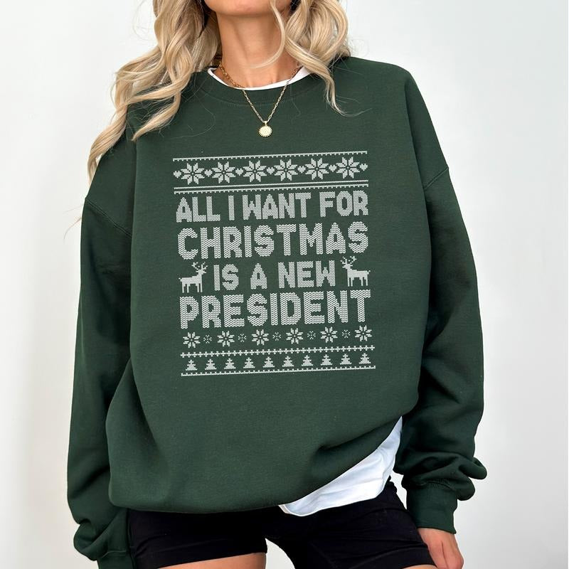 ChicCotton Sarcastic All I Want for Christmas Sweatshirt, Subtle FDT Crewneck, 8647 Holiday Long Sleeve Pullover...